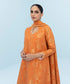 Women's Winter Unstitched Embroidered Extra Weft Jacquard Orange 3 Piece Suit